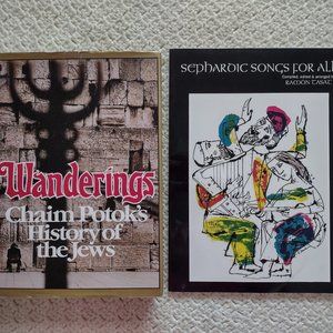 2 Books+1 CD~Wanderings Chaim Potok History of Jews +Sephardic Songs Sheet Music
